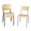 Chaises avec assise et dossier en bois Bolero Cantina galvanisées (lot de 4)